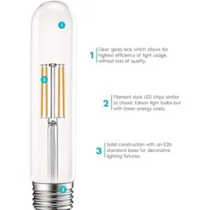 Luxrite Bombillas de tubo LED Vintage T9 equivalente a 60_4