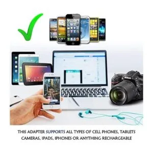 Ceptics Enchufe adaptador de viaje para Reino Unido con 2_6