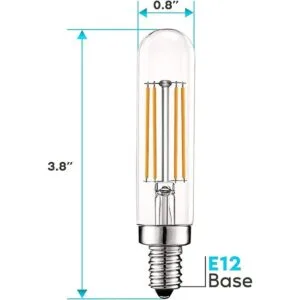 Luxrite Bombilla LED E12 vintage equivalente a 60 W T6_3