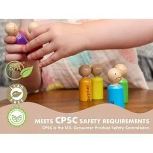 My Felt Story Muñecas de 6 clavijas de sensación madera