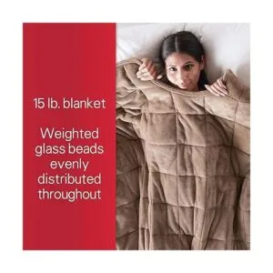 Sunbeam Manta con peso extra cálida 15 libras_4