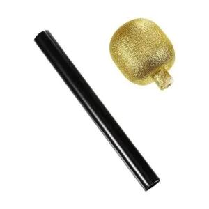 Paquete de 4 micrófonos dorados con purpurina para_3