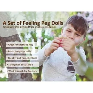 My Felt Story Muñecas de 6 clavijas de sensación madera