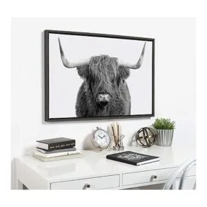 Kate and Laurel Sylvie Highland Cow Lienzo enmarcado para_4