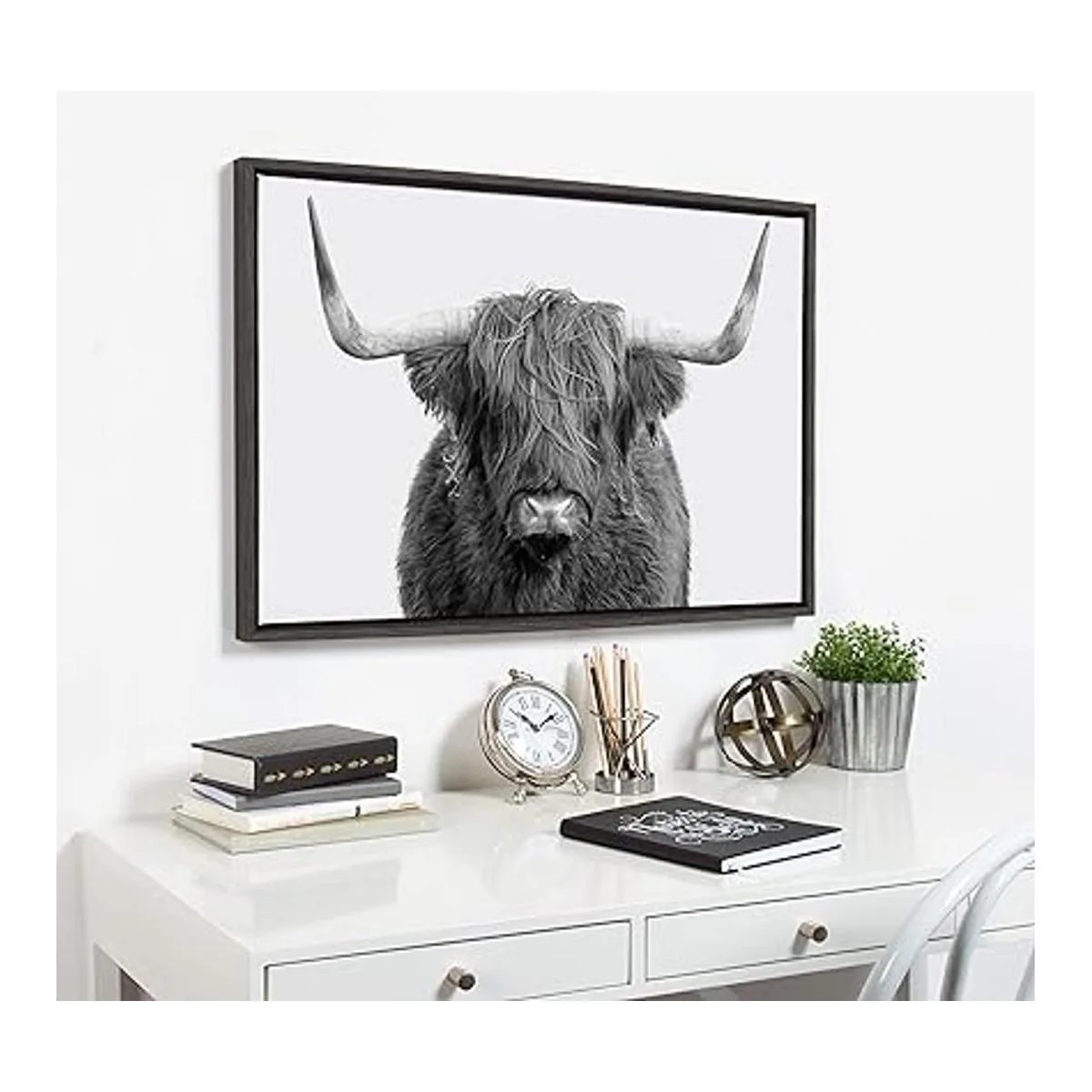 Kate and Laurel Sylvie Highland Cow Lienzo enmarcado para_4
