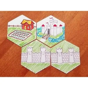 Apostrophe Games Juego de cartas hexagonales en blanco_5