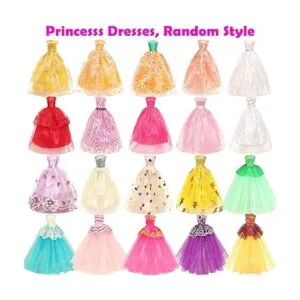 BARWA Paquete de 57 ropa y accesorios para muñecas 5