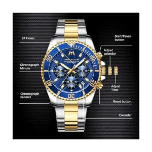 MEGALITH Relojes para hombre con acero inoxidable_5