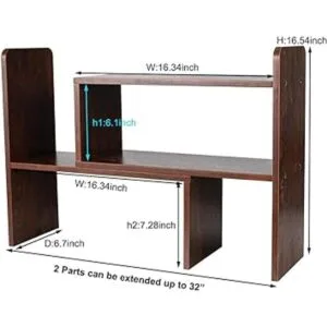 PAG Estantería de escritorio librero ajustable para_3