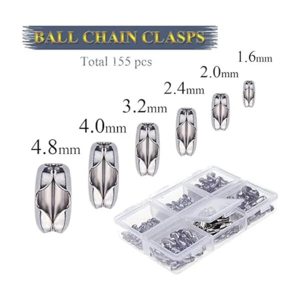 KINGOU 155pcs Acero Inoxidable Bola Cadena Conector_2