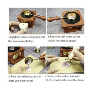 Gpeal Kit de calentador de cera para sello de sellado
