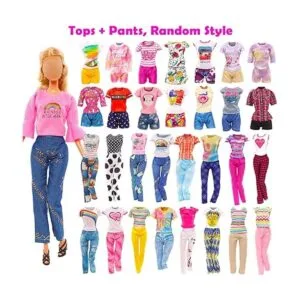 BARWA Paquete de 57 ropa y accesorios para muñecas 5