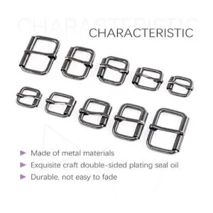 Swpeet 50 anillos de hebilla de rodillo de metal negro