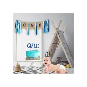 Decoraciones para niños de primer cumpleaños con pancarta