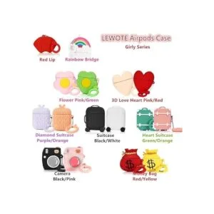 LEWOTE Funda de silicona para Airpods 1 y 2 diseño_3