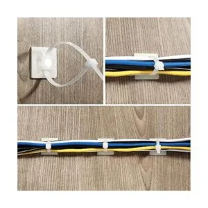 Paquete de 100 soportes adhesivos con cierre de