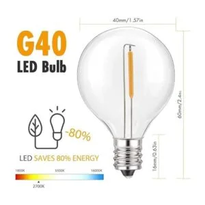 Paquete de 25 bombillas LED de repuesto G40 bombillas de_2