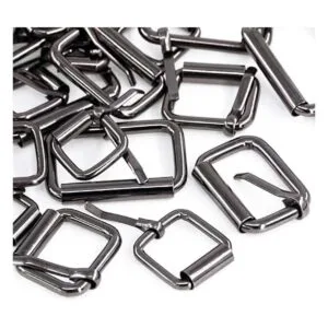 Swpeet 50 anillos de hebilla de rodillo de metal negro