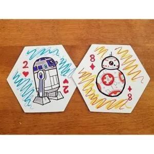 Apostrophe Games Juego de cartas hexagonales en blanco_3