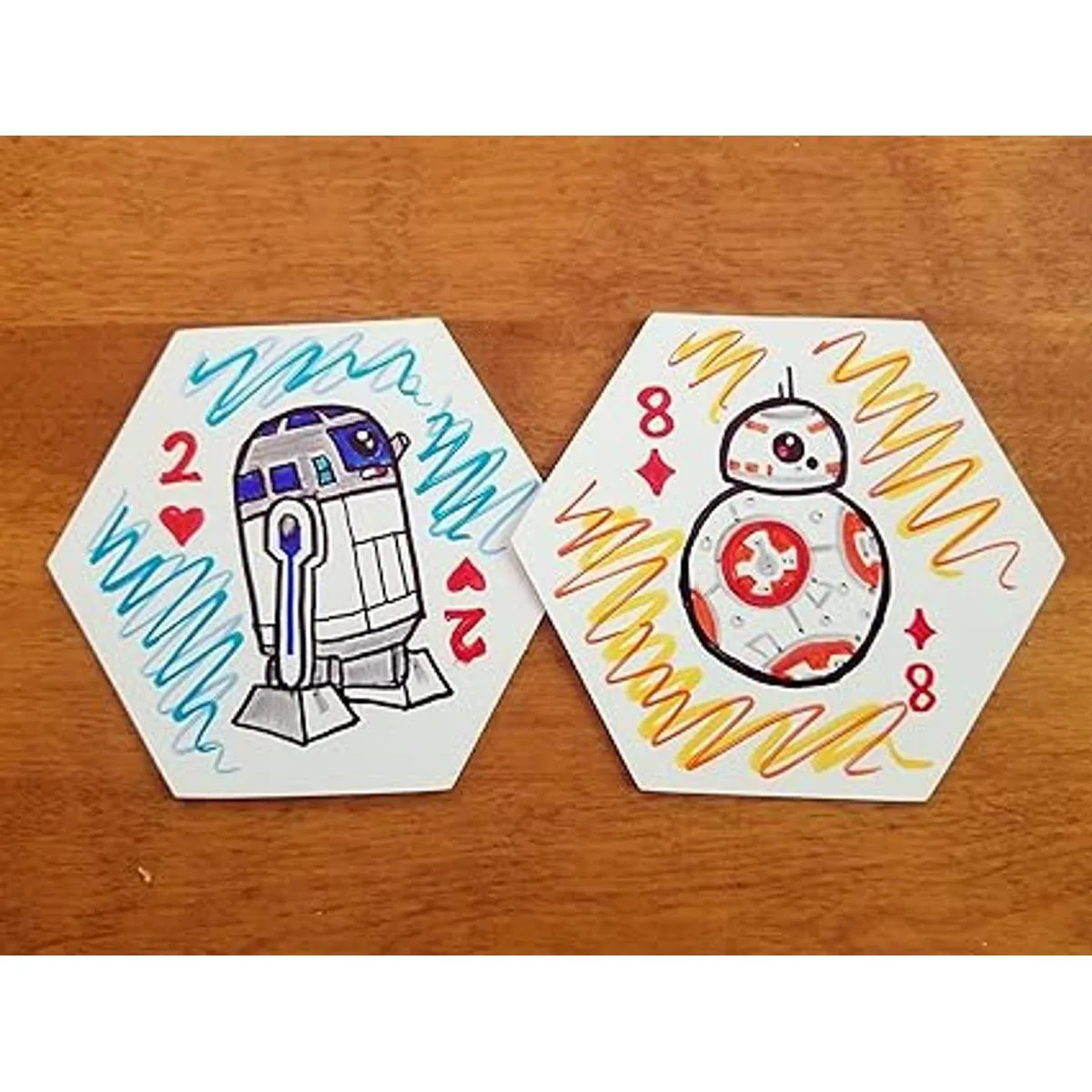 Apostrophe Games Juego de cartas hexagonales en blanco_3