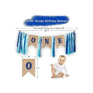 Decoraciones para niños de primer cumpleaños con pancarta