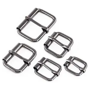 Swpeet 50 anillos de hebilla de rodillo de metal negro