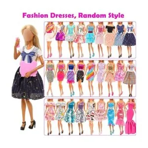 BARWA Paquete de 57 ropa y accesorios para muñecas 5