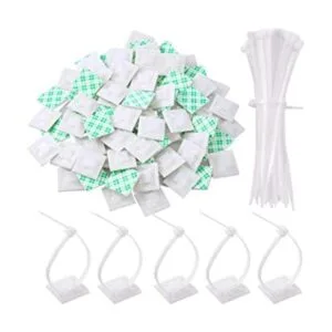 Paquete de 100 soportes adhesivos con cierre de