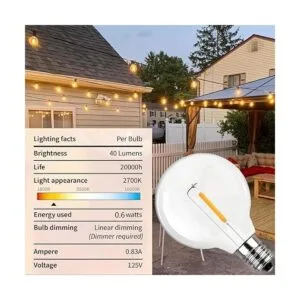 Paquete de 25 bombillas LED de repuesto G40 bombillas de_3