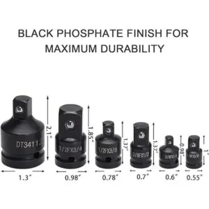 HELAKLS 14 38 12 34 pulgadas Drive 6 piezas adaptador