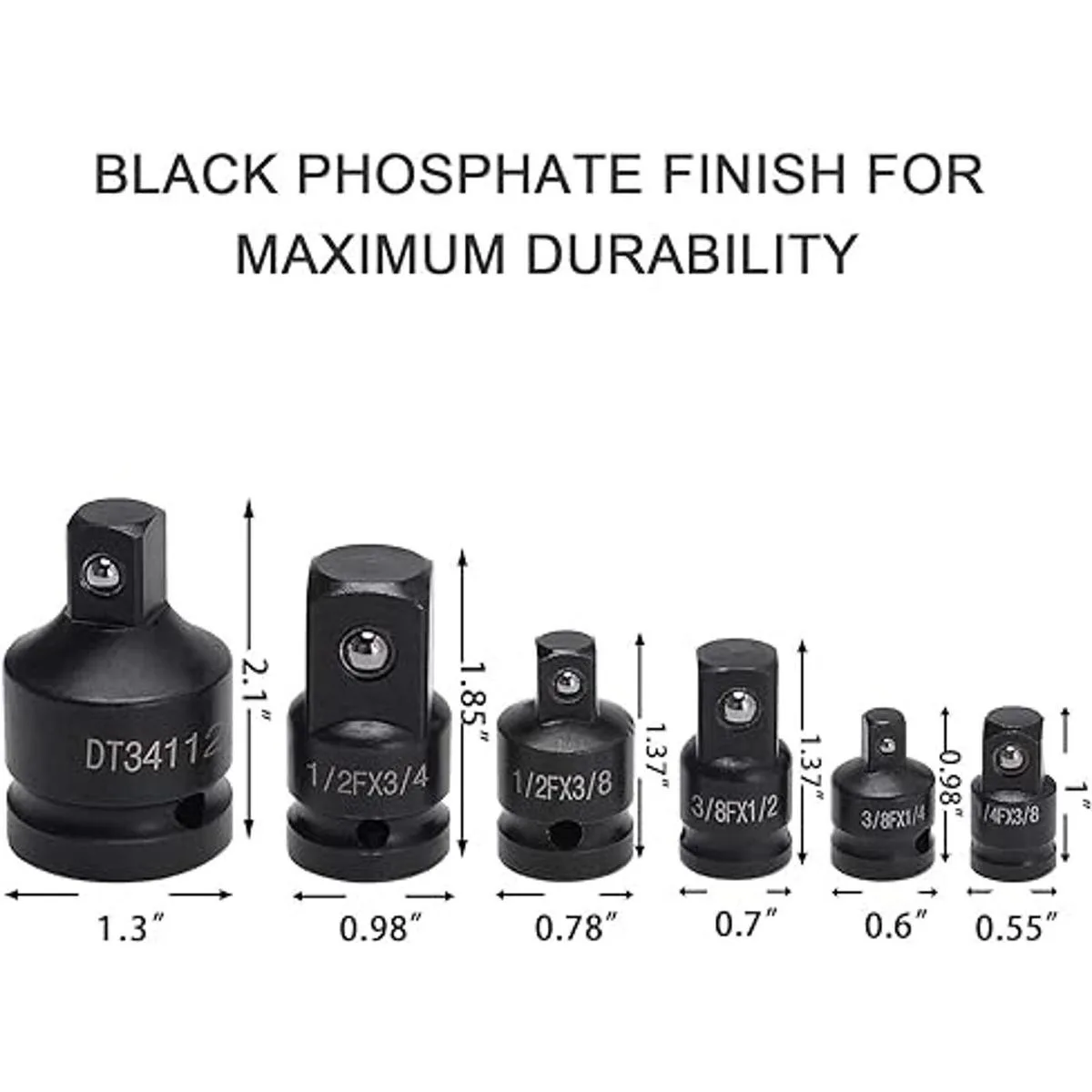 HELAKLS 14 38 12 34 pulgadas Drive 6 piezas adaptador