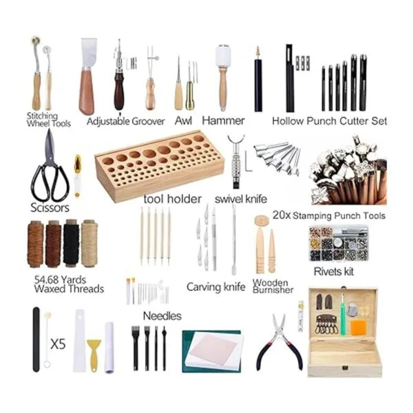 Jupean Kit de 458 piezas de cuero herramientas de trabajo_2