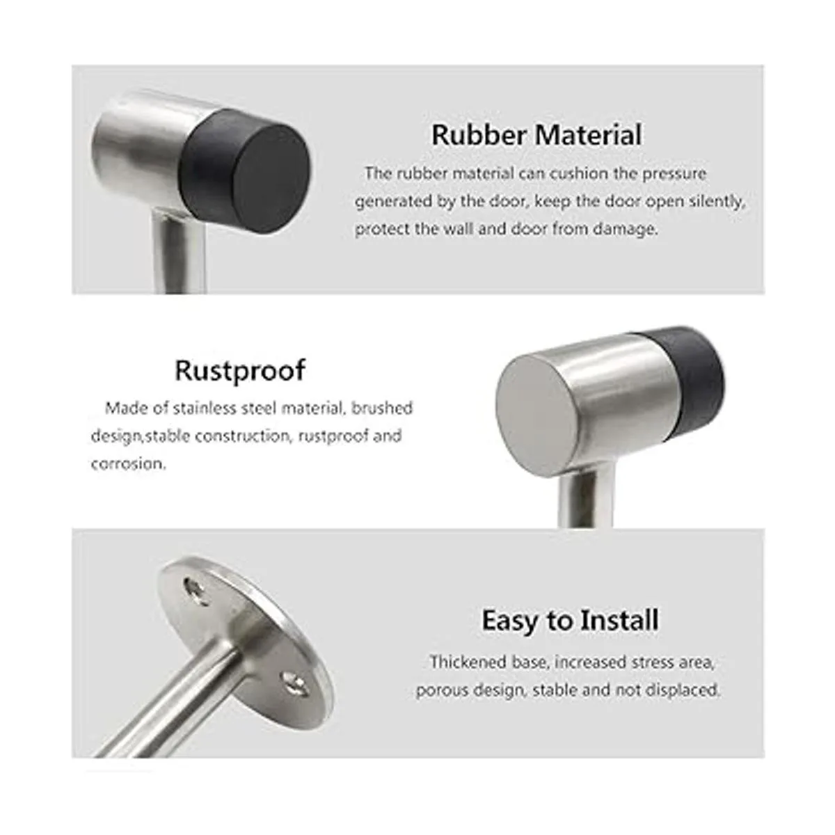 PHITUODA Tope de piso resistente de 3 pulgadas2.953 in