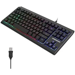 Teclado para juegos con retroiluminación LED arcoíris de