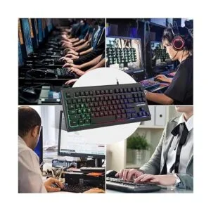 Teclado para juegos con retroiluminación LED arcoíris de