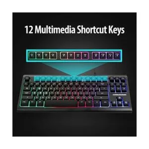 Teclado para juegos con retroiluminación LED arcoíris de