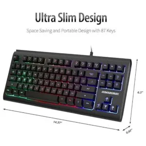 Teclado para juegos con retroiluminación LED arcoíris de