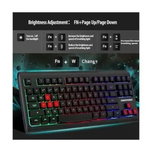 Teclado para juegos con retroiluminación LED arcoíris de