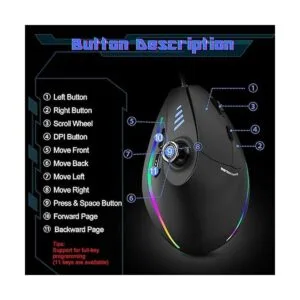 Ratón para juegos con balancín 5D mouse ergonómico TRELC_6