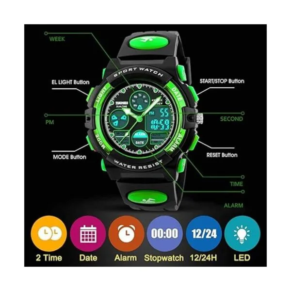 Kids Digital Sport Watch Boys Girls Waterproof Sports_5