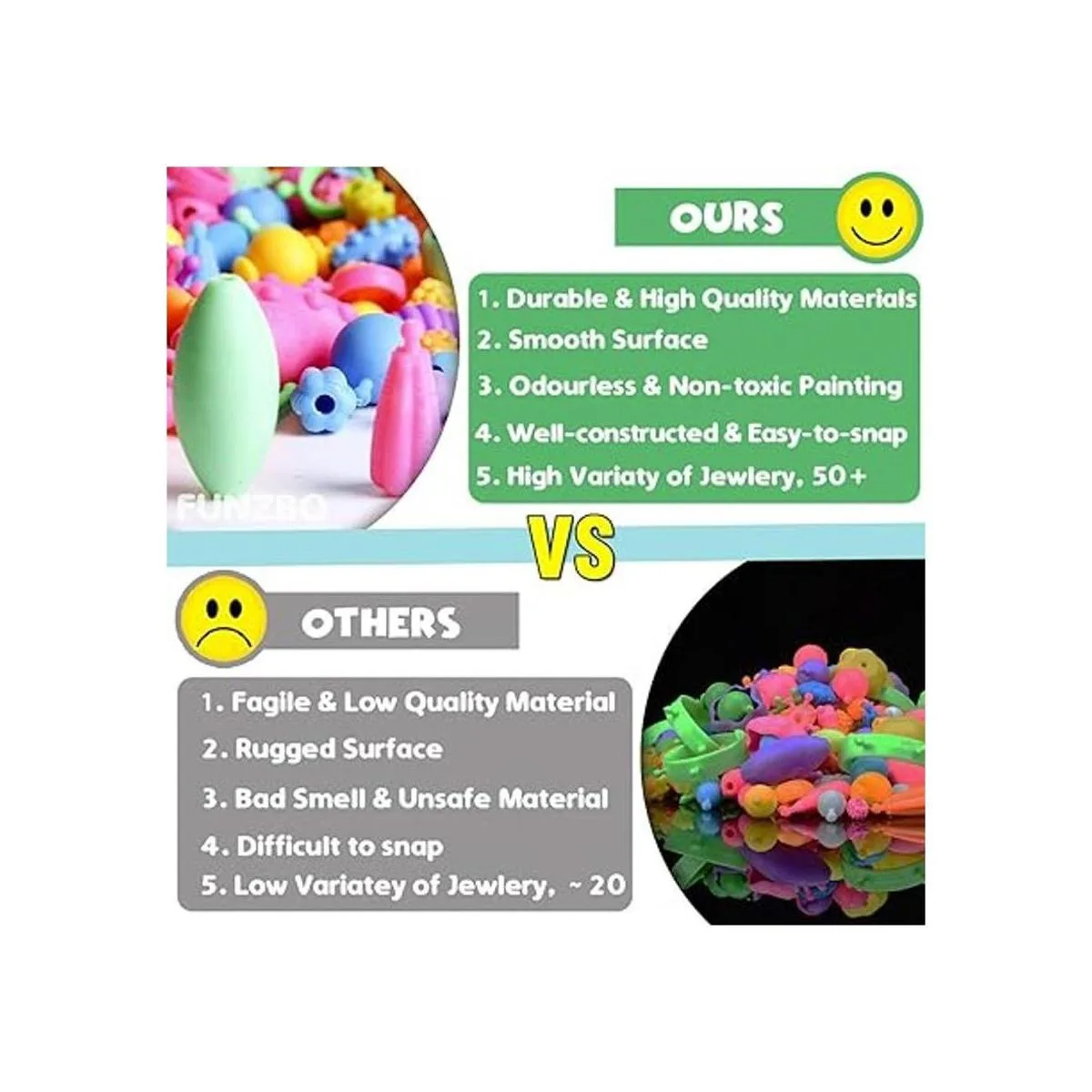 FunzBo Juego de joyas para niños y niñas. Juguetes con