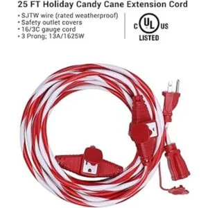 DEWENWILS 25 FT Candy Cane Outdoor Christmas Extension_3