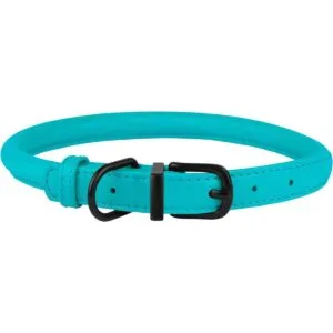 BRONZEDOG Collar de cuero enrollado para perro de cuerda