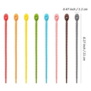 20 bridas de silicona coloridas para bolsa correas para