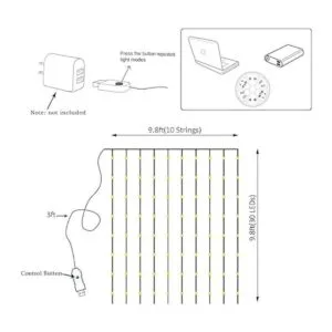 Guirnalda de luces de cortina para decoración de_5