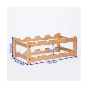 Fostersource Estante de almacenamiento de vino de bambú_2