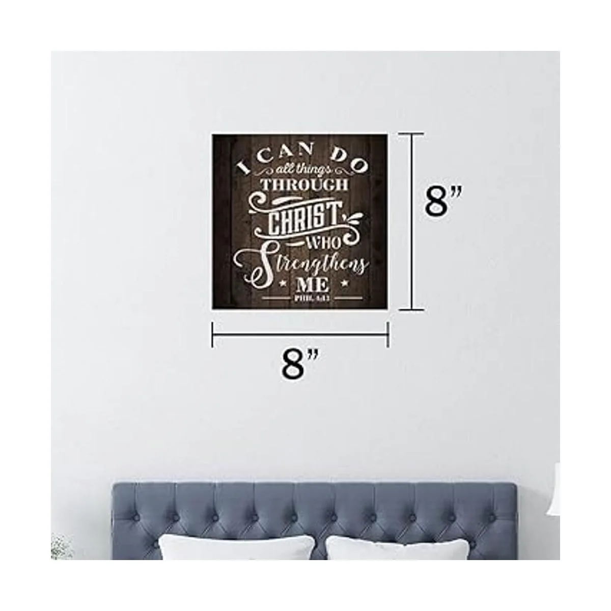 Letrero de madera con texto en inglés I Can Do All Things_5