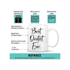 Taza divertida de Retreez Best Dentist Ever Dental 11 Oz_3