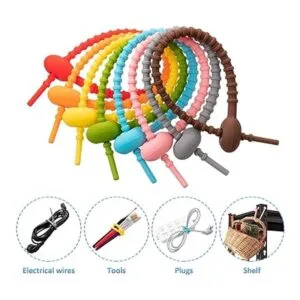 20 bridas de silicona coloridas para bolsa correas para