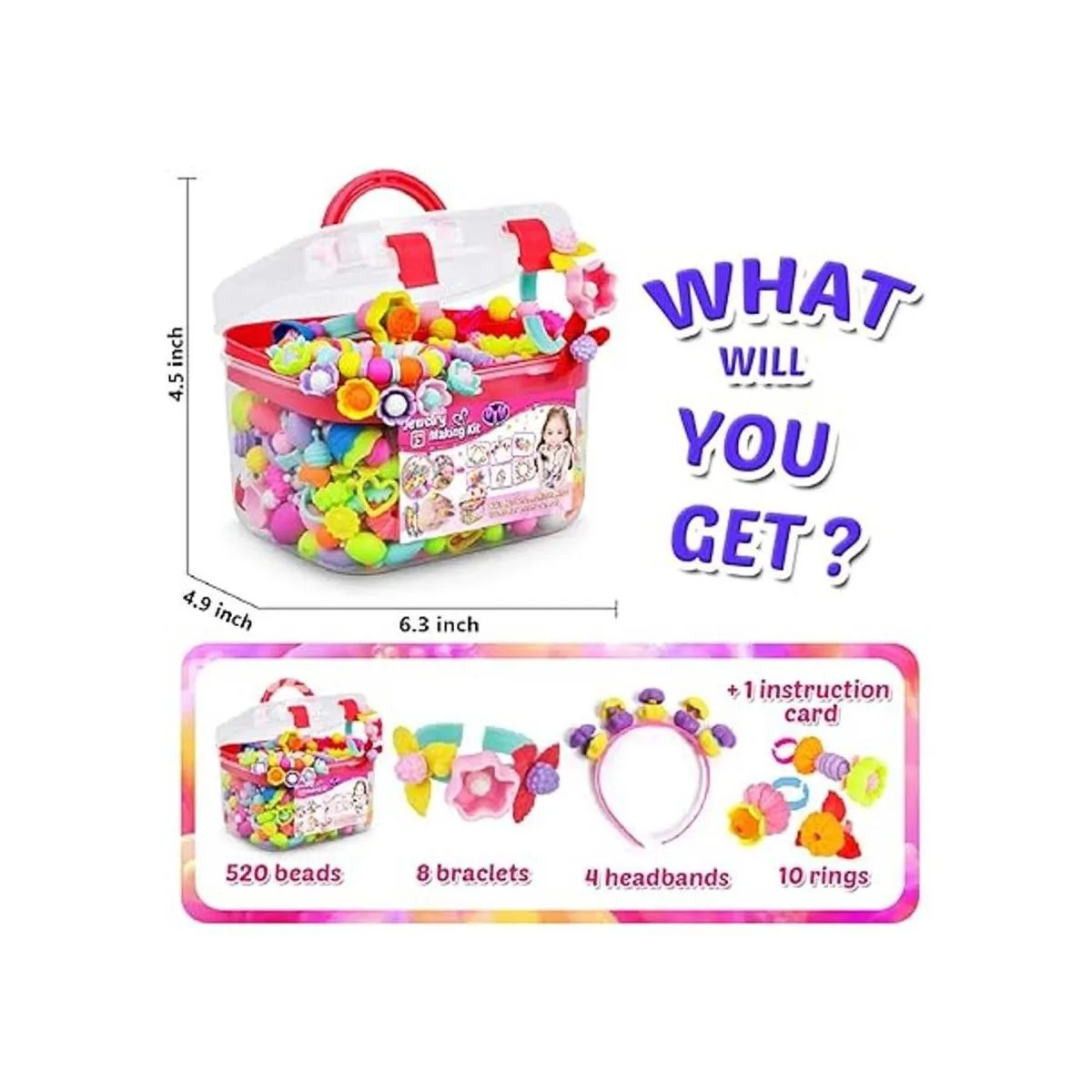 FunzBo Juego de joyas para niños y niñas. Juguetes con